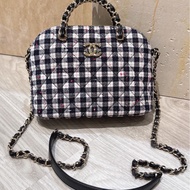 CHANEL 格紋毛呢貝殼包💜未使用過💜超可愛