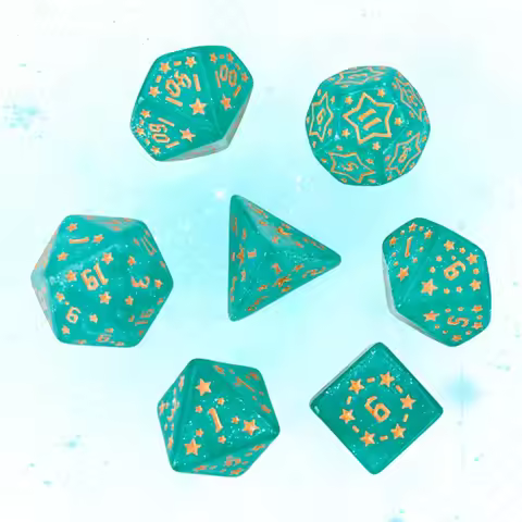7PCS New Acrylic Star Dice Set 8 Colors D4 D6 D8 D10 D12 D20 Sharp Corner Dice Polyhedral Table Game