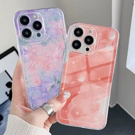 for POCO C65 C55 C40 M6 Pro 4G M4 M3 Pro 5G X6 X5 X4 X3 GT F3 Pink Purple Gradient Clear TPU Case Air Cushion Square Anti-Drop Cover