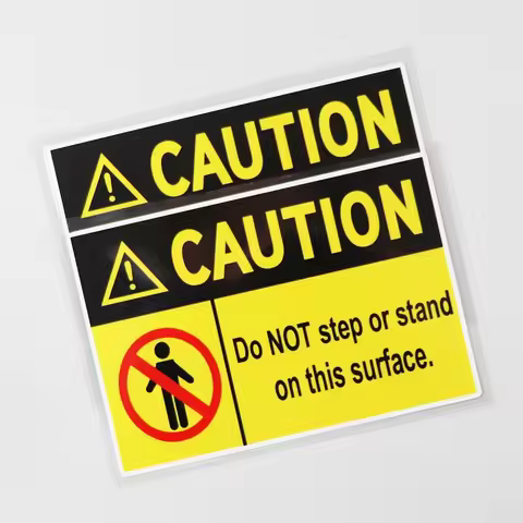 CAUTION Do Not Step or Stand on This Surface Decal PVC Car Sticker 14.5CM×9.7CM,KK
