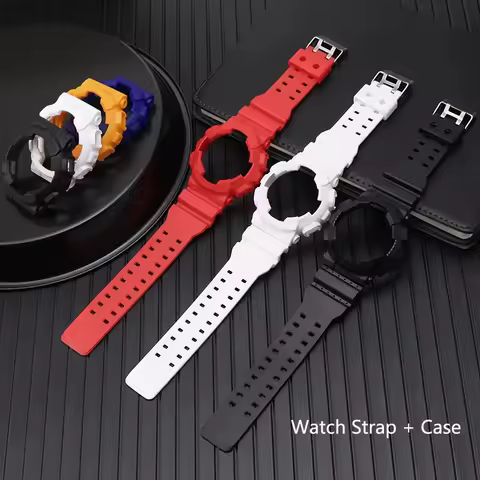 Matte Rubber Watch Band Silicone Strap Case for Casio G-Shock GA-100/110/120/140 GD-100 GAX-100 Men 