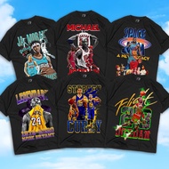 S-5XLเสื้อยืดพิมพ์ลาย เสื้อยืดบาสเก็ตบอล พิมพ์ลาย Nba lakers chicago bulls bootleg Basketball morant