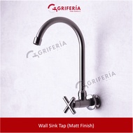 Wall Sink Tap / Wall Kitchen Tap / Matt Finished Wall Sink Tap / Swivel Spout Kitchen Tap