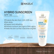 1 UNIT Krim Pelindung Matahari dan Membaiki Kulit Wasela Hybrid Sunscreen SPF50 Arbutin,  Glutathion