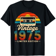Vintage 50th Birthday T-Shirt - Retro Gift for Those Born in '75 - Cotton Graphic Tee