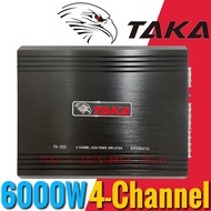 Car Amplifier 6000Watts 4-CH Channel TAKA Car Power Amp TK-555 Suitable for car speaker and woofer