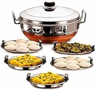 Idli Maker Idli Steamer Idli Cooker Dhokla Maker Patara Plate Multi Kadhai Steamer Copper Bottom With Lid Copper Bottom With Lid(5 Plates , 14 Idlis ) Stainless Steel