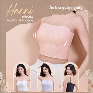 Strapless bra, detachable 2-strap tube top, thin padded rubber combined with thin felt and brocade, 