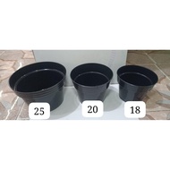 BLACK FLOWER POT POLOS SIZE 18CM, 20CM, 25CM