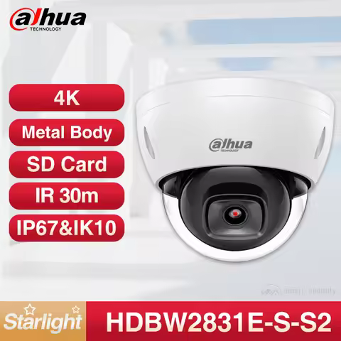 Dahua Full HD 4k Dome Camera 8MP Outdoor IK10 Protection Surveillance Home Mini CCTV Water Proof IP 