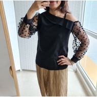 Dotty Tulle Sleeveless Toga Top