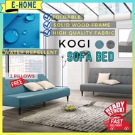 2 in 1 Foldable 3 Seater Sofa Bed Living Room Luxury Sofa Fabric Strong Solid Wood Kerusi Katil 沙发 Kogi Sedia Stock