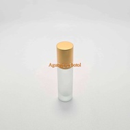 Roll On 6 Ml Clear Frost Matte Gold Stainless Cap / Glass Bottle / Perfume Bottle / Wind Oil Bottle 