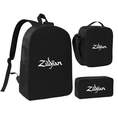 Zildjian Backpack Student Boys Girls BookBag School Bag Computer Shoulder Bags 3ps Insulated Lunch B