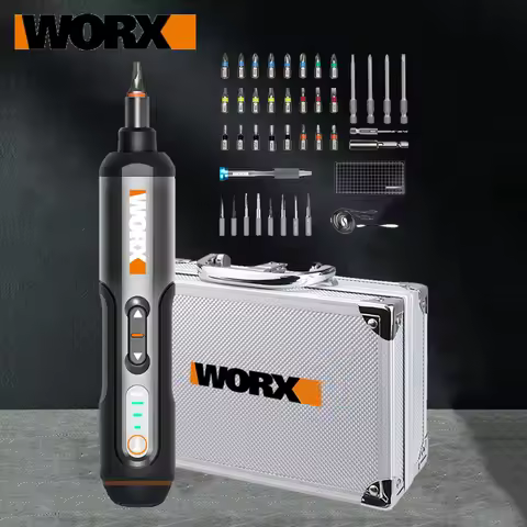 Worx 4V Mini Elektrische Schroevendraaier Set WX240.5 Snoerloze Elektrische Schroevendraaiers Met 40