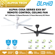 Alpha COSA Series EX9 (56"/40") Remote Control Ceiling Fan | 12 Speed | DC