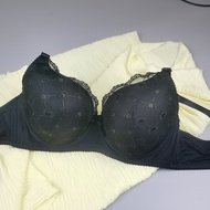 Push up Lace Bra Gathering Cup B/C #38-44 Underwired Bra Flora Embroider Cotton Bra (JOYAH #8865)