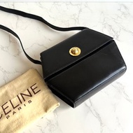 稀有中古包 Celine黑金星球幾何盒子包 斜背包 單肩包 側背包古董