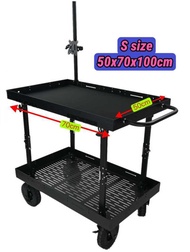 Foldable camera cart size 100x100x70cm with air-wheels use outdoor