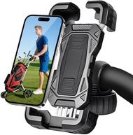 Golf Push Cart Phone Holder Silicone Protection 360 ° Rotatable Phone Mount Compatible with Clicge