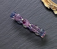 開啟智慧 招財 化太歲-鑽石切面漸層螢石x紫水晶龍龜925純銀手排