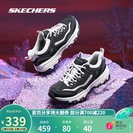 斯凯奇丨Skechers老爹鞋女运动厚底休闲熊猫鞋 黑色/白色 37