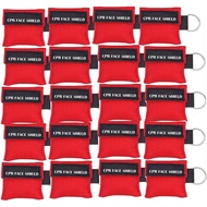 20pcs CPR Face Shield Mask with Keychain Keying Emergency Kit CPR Face Shields Pocket Mask for First
