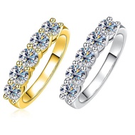 0.3CT Moissanite Ring S925 Sterling Silver Plated with 18K Gold Stacked up Rings for Woman Party Jew