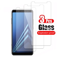 3ชิ้น A8 Samsung Galaxy A8กระจกนิรภัยสำหรับ + บวก2018 A8 A80ปกป้องหน้าจอฟิล์มป้องกันกระจกป้องกันรอยข