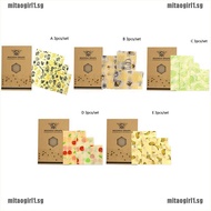 [🌸🌸Mitao] Reusable Beeswax Cloth Wrap Food Fresh Bag Lid Cover Stretch Lid Bees wax wrap [SG]