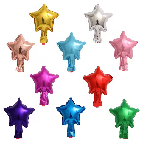 5inch Five-Pointed Star Gold Star Aluminum Foil Balloons, Non-Floatable, Suitable for Window Decorat