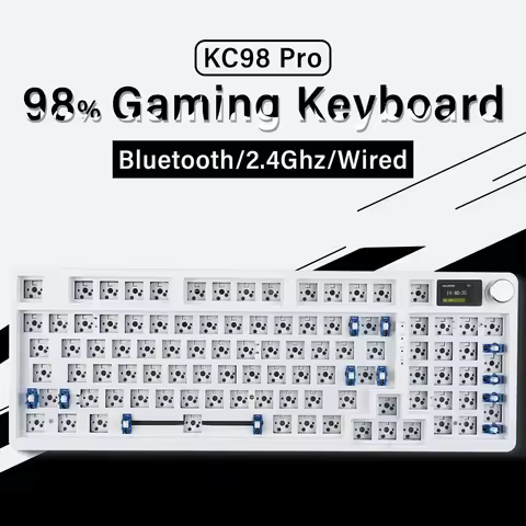 Mathew KC98 Pro Three Mode Mechanical Keyboard Barebone 98% Layout Hot Swap RGB Gaming Keyboard DIY