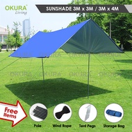 OKURA Sunshade Flysheet Waterproof Groundsheet Camping Tarp Tent Shelter Alas Tent Floor Sheet Footp
