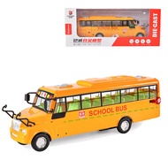 Box Boxed Kaiwei Alloy Big Nose School Bus Bus Pull Back Sound Light Toy Live Pronunciation Bus Bus 