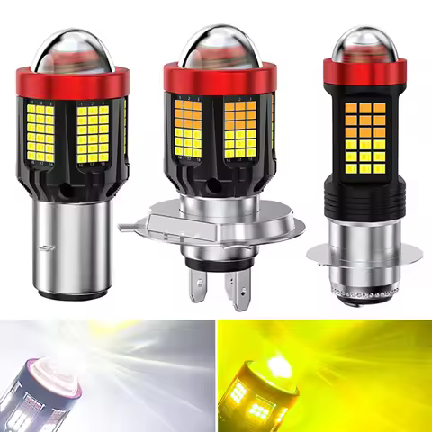 1X 20000LM H4 LED Motorcycle Headlight H6 BA20D P15D Led 2016 3570 Lens White Yellow Hi Lo Beam Moto