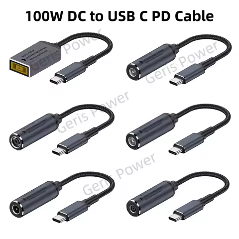 100W DC 4.5x3.0 7.4x5.0 5.5x2.5mm Female to USB C Type C PD Power Adapter Converter Fast Charge Cabl