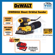 DEWALT DWE6411-B1 230W 1/4 Sheet Palm Grip Sander / Orbital Sander (DWE6411) FOC Sand Paper