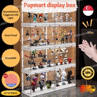 LED Light Popmart Display Box Acrylic Display Case Blind Box Figurine Display Box