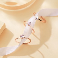 MATA Simple Titanium Ring with Zircon Solitaire Eyes C11035-O