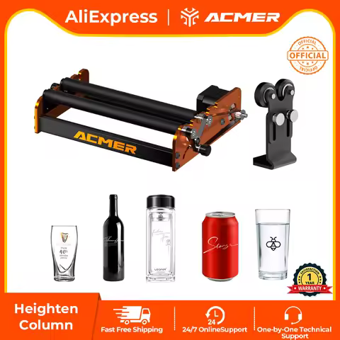 ACMER M2 Laser Engraving Rotary Roller Y-aixs 360° Rotary Roller Laser Engraving for Cylindrical Obj