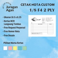 Cetak 2 Warna Nota Custom 2 ply 1/8 Folio