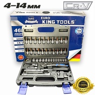 ชุดเครื่องมือ ประแจ ชุดบล็อก 1/4" (2หุน) 46 ชิ้น ยี่ห้อ EURO KING TOOLS