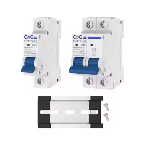 CG DZ47N 1P/2P 6A 10A 16A 20A 25A 32A 40A 50A 63A Circuit Breaker 120/240V MCB Din Rail Mount AC Dis