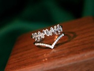 40分雙層V形18k白金鑽石戒指 💍Double Layers Diamond 18k Ring