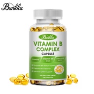 Vitamin B Complex Capsules with Vitamin B (B12, B1, B2, B3, B5, B6, B7, B9,  B12，Folic Acid & Biotin