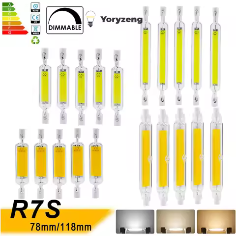 5Pcs Dimmable R7s LED Bulb 78mm 118mm Flood Light 7W 15W 28W J-Type Glass Tube Ceramic Base 220V 240
