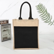 Tas tangan rami Women’s Canvas Bag Shopping Bag Daisy Pattern Exquisite printed Shopping Bag Linen B