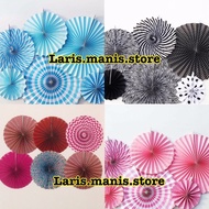 Paper fan set - colored paper fan - decorative paper fan - party decoration paper fan - paper fan