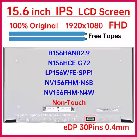 15.6" LCD Screen B156HAN02.9 N156HCE-G72 NV156FHM-N6B NV156FHM-N4W LP156WFE-SPF1 Display Matrix Pane