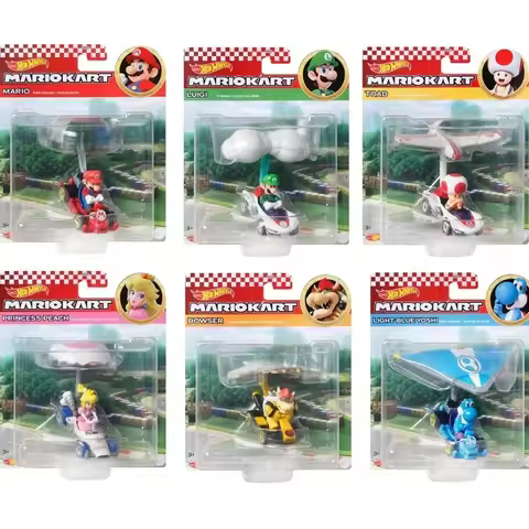 New Selling Original Hot Wheels Premium Super Mario Kart 1/64 Miniature Car Mario Bros Hotwheels Min